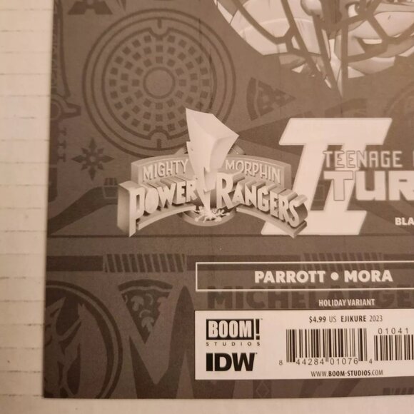Mighty Morphin Power Rangers/Teenage Mutant Ninja Turtles #1D, B & W Variant - Picture 12 of 12